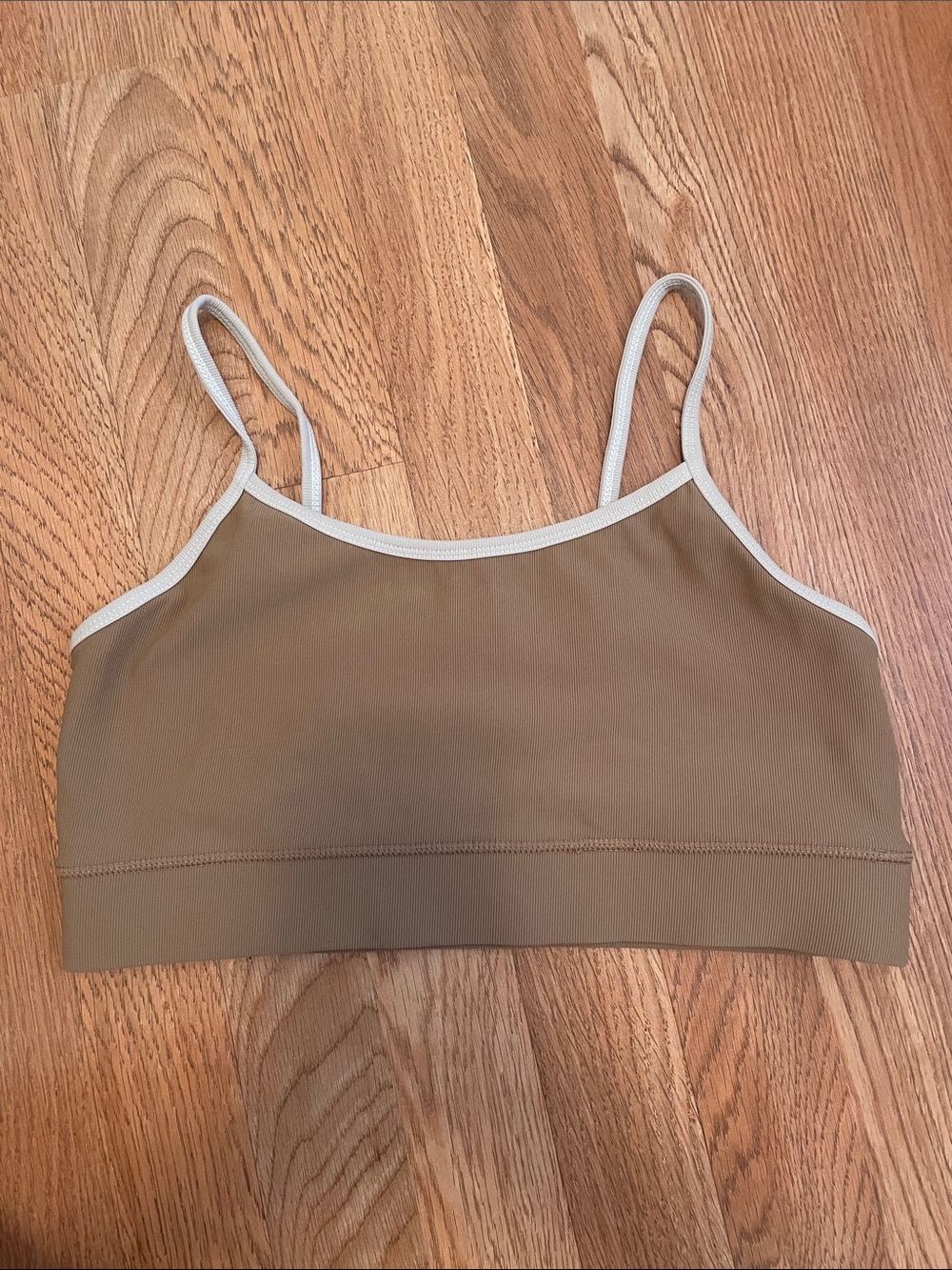 Kyodan Tan Sports Bralette with Cream Trim